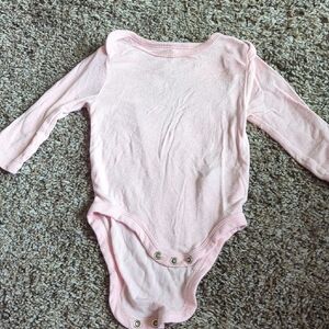 Pink Long Sleeve Baby Onesie